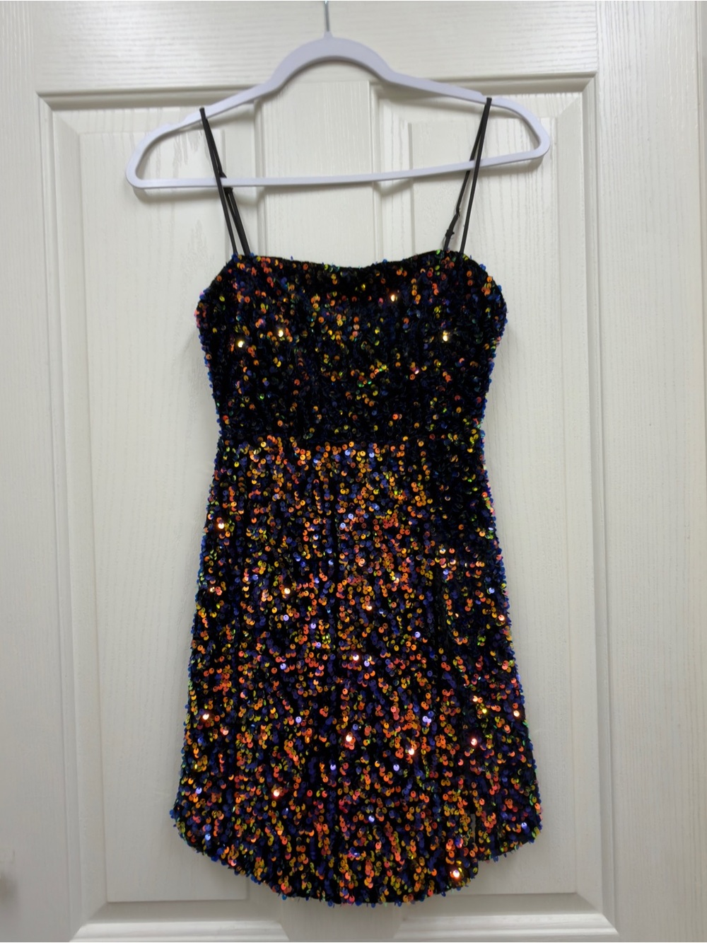 Homecoming Selfie Leslie Multi-Sequin Spaghetti Strap Party Dress size XS